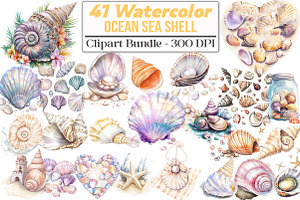 Ocean Sea Shell Clipart, an Illustration by DreamCafeArt