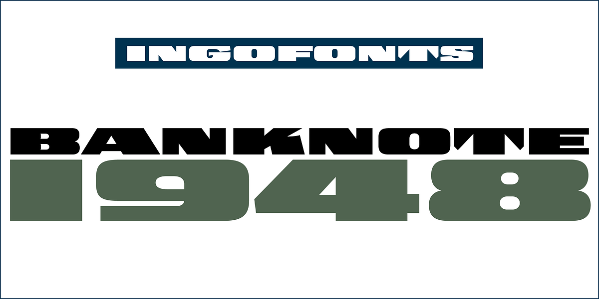 Banknote 1948, a Sans Serif Font by ingoFonts (Photo 1 of 6)
