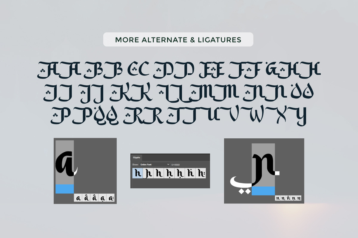 Saleha - An Arabic Style Typeface, a Sans Serif Font by Afkari Studio (Photo 5 of 15)