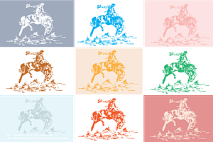 Western Cowboy Bucking Horse Graphic