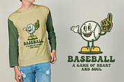 Baseball Cartoon Vintage, an Illustration by vectstudio (Thumbnail 5 of 5)