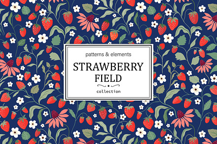 Strawberry seamless patterns set, a Pattern Graphic by Letto studio
