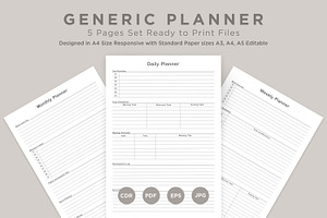 Generic Planning Pages Set V-17