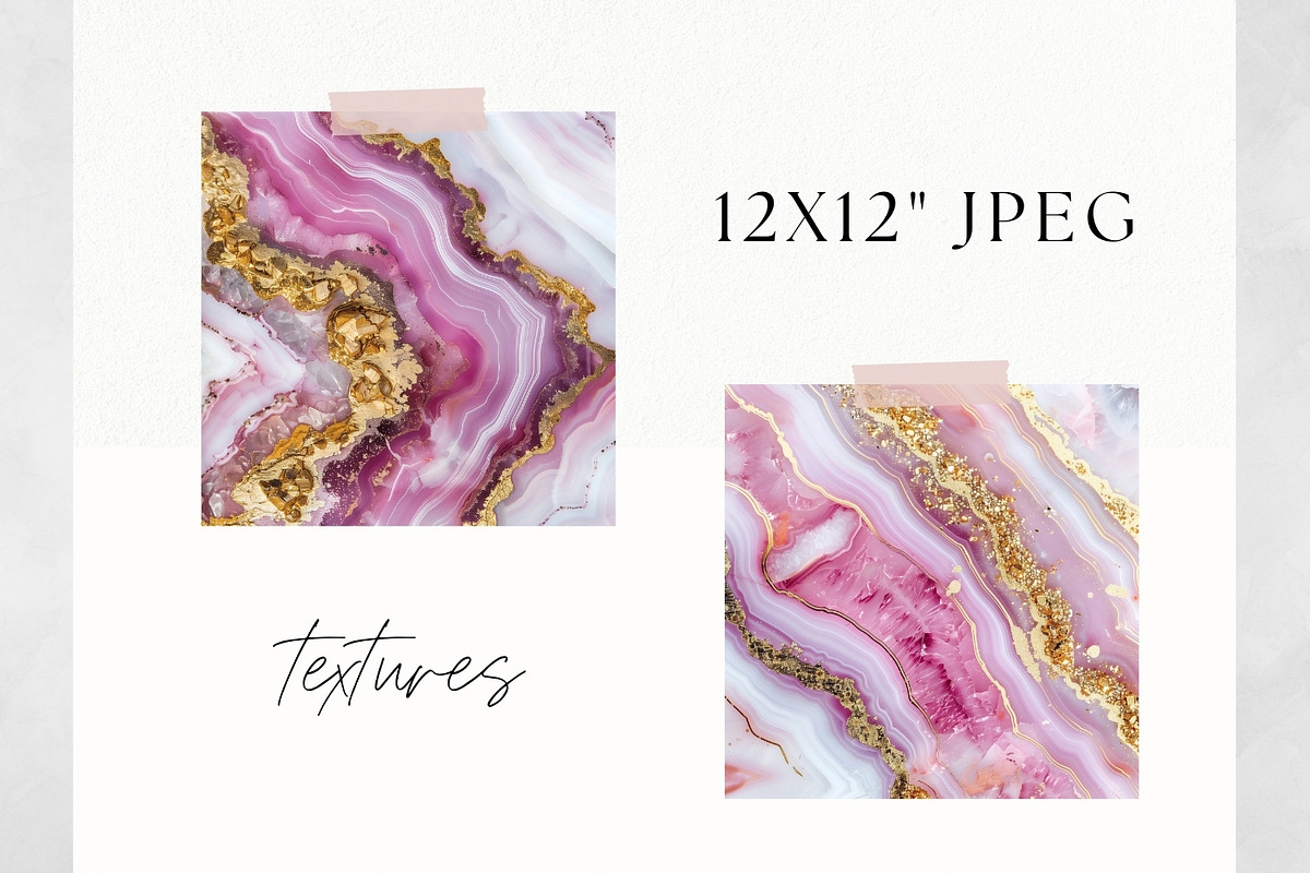 Pink Marble Texture Pack Rose Quartz, a Decorative Illustration by illuztrate (Photo 3 of 4)