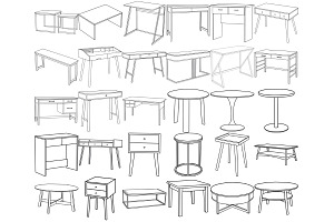 Desk Table Furniture Set 1 Procreate