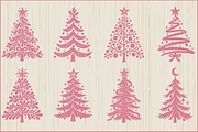 Pastel Christmas Trees PNG Bundle, a Decorative Illustration by Ink Gallery (Thumbnail 1 of 12)