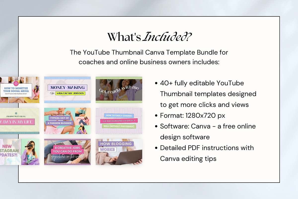 Canva YouTube Thumbnail Templates, a Social Media Template by Fallon Gerst (Photo 7 of 19)