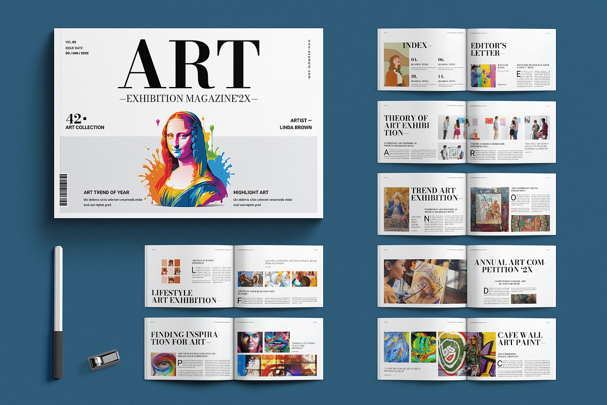 Art Exhibition Magazine Landscape, a Magazine Template by E-Type (Photo 1 of 7)