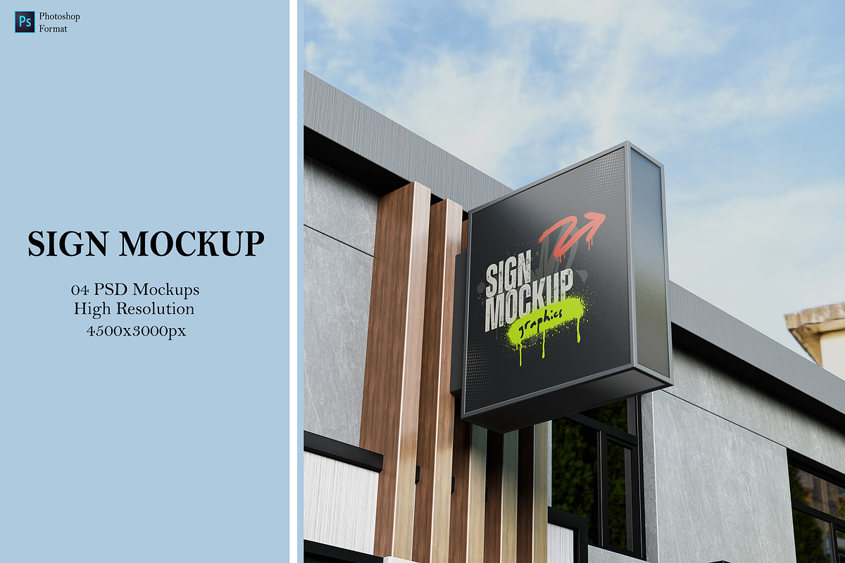 Sign Mockup, an Advertising Mockup by Ataku Design (Photo 1 of 5)