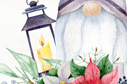Christmas gnome watercolor clipart, a Decorative Illustration by Nebbia (Thumbnail 3 of 12)
