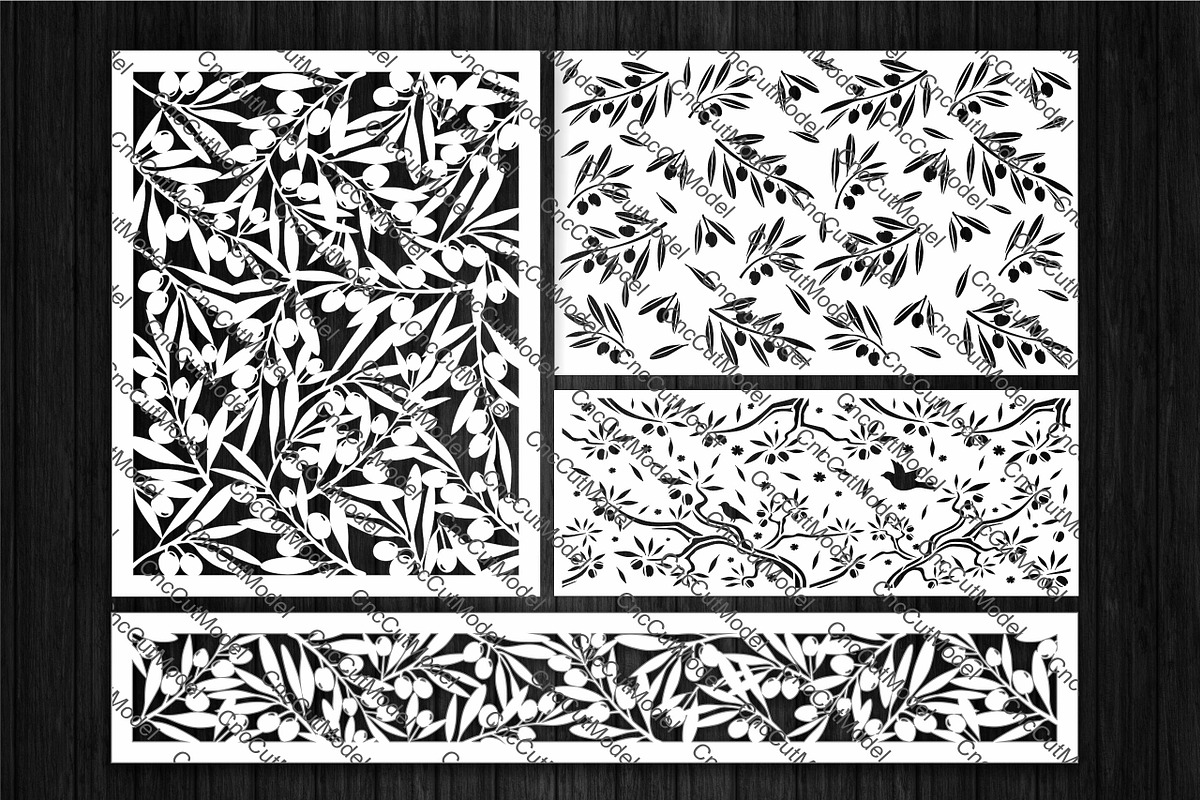 Decorative panels olive branches, a Graphic by CncCutModel (Photo 2 of 4)