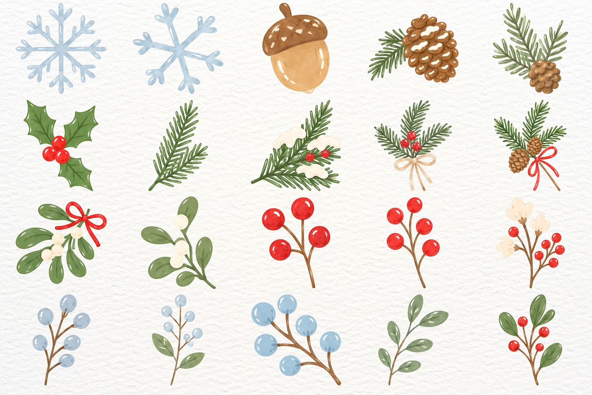 Winter Woodland Animals Clipart PNG, a Seasonal Illustration by SugarCloudStudioArt (Photo 6 of 6)