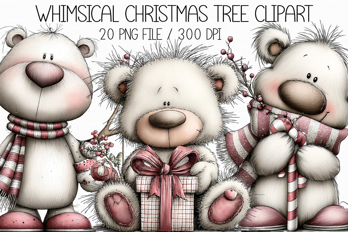 Whimsical Polar Bear Clipart, an Illustration by Libby Wishes (Photo 1 of 7)