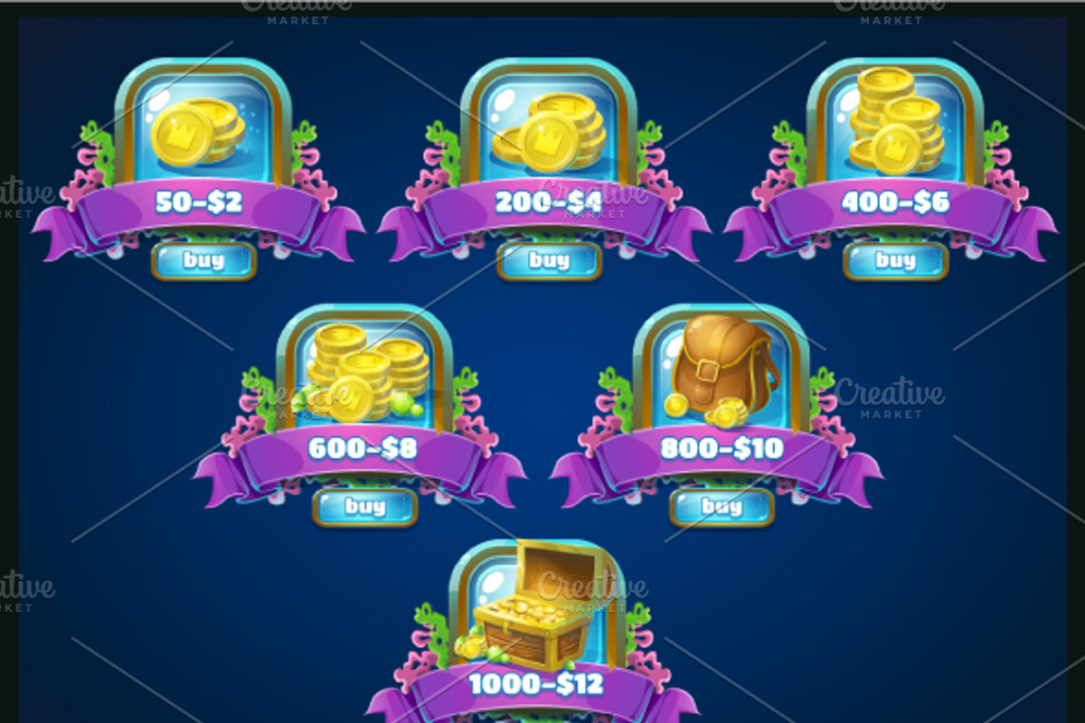 Atlantis ruins GUI pack, an Illustration by Nearbirds (Photo 3 of 4)