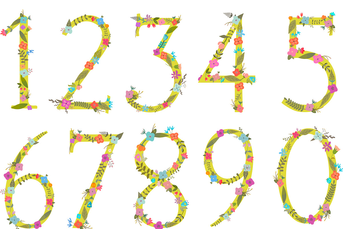 Funky floral numbers preview 2