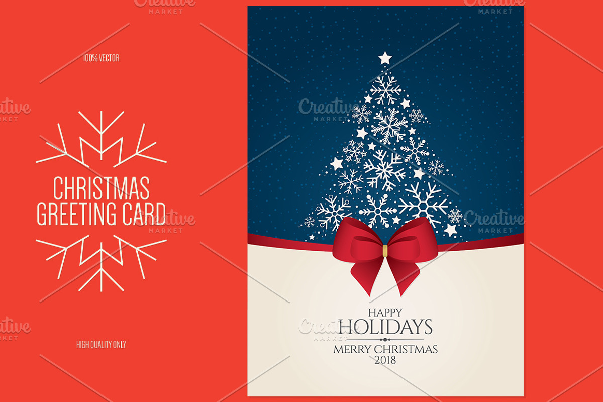 Christmas and New Year greeting card, a Card Template by Restaurant Menu & Logos
