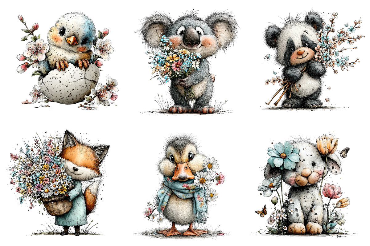 Whimsical Spring Animals Clipart, an Illustration by Dream Creation (Photo 5 of 6)