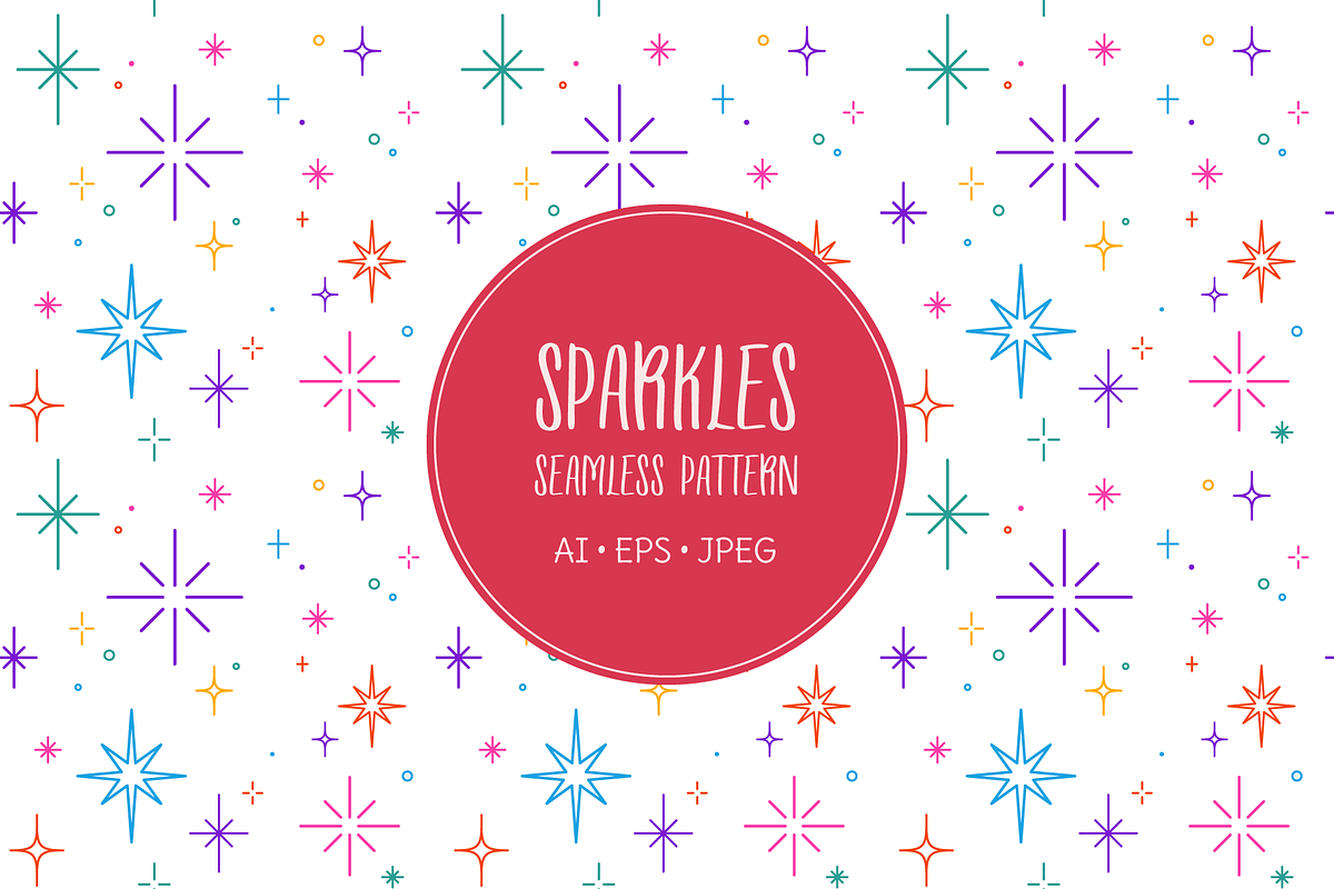 Line sparkles and stars pattern, an Illustration by Cmeree (Photo 1 of 2)
