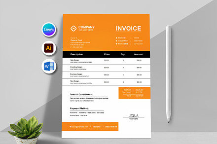 Invoice Template, a Stationery Template by MightyDesign