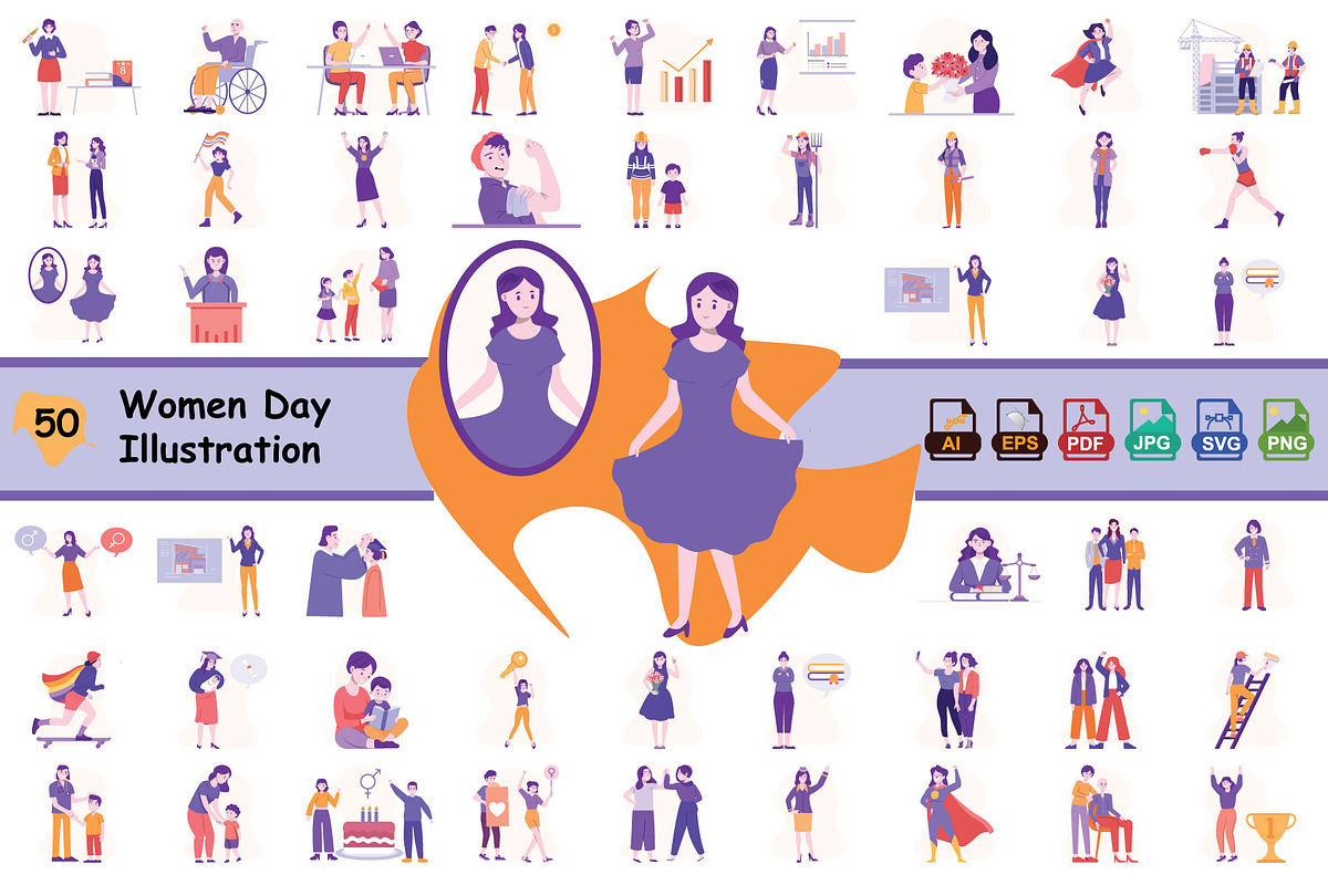 Women’s Day Illustration Pack, an Illustration by Vector Portal (Photo 1 of 5)