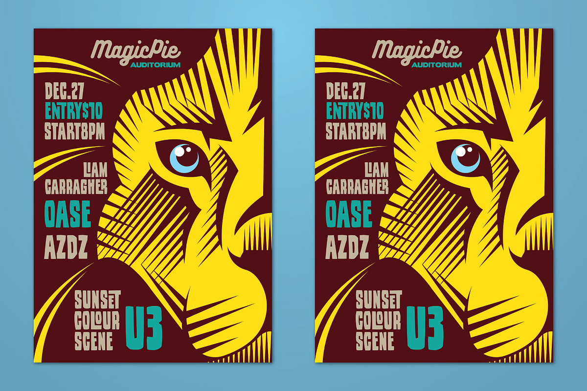 Lion Indie Rock Flyer, a Flyer Template by ashenterprise (Photo 2 of 3)