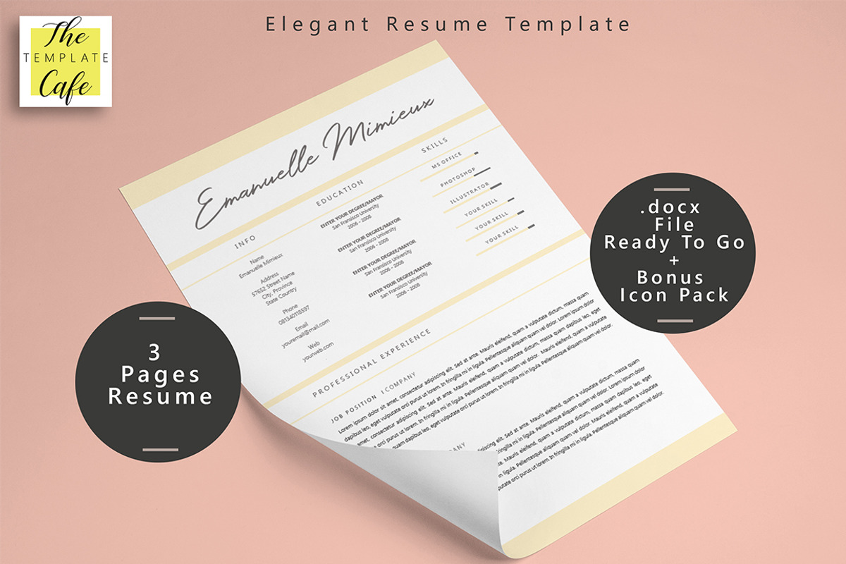Elegant MS Word Resume Template, a Resume Template by Rustype (Photo 1 of 6)