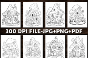 Fairy House Coloring Book For Adults, an Education Illustration by Design Station (Thumbnail 2 of 5)