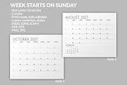Minimalist Calendar 2027 (MP048-27S), a Stationery Template by mikhailmorosin (Thumbnail 2 of 6)