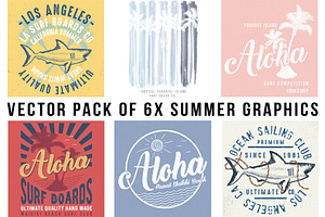 VECTOR SET OF SUMMER GRAPHICS