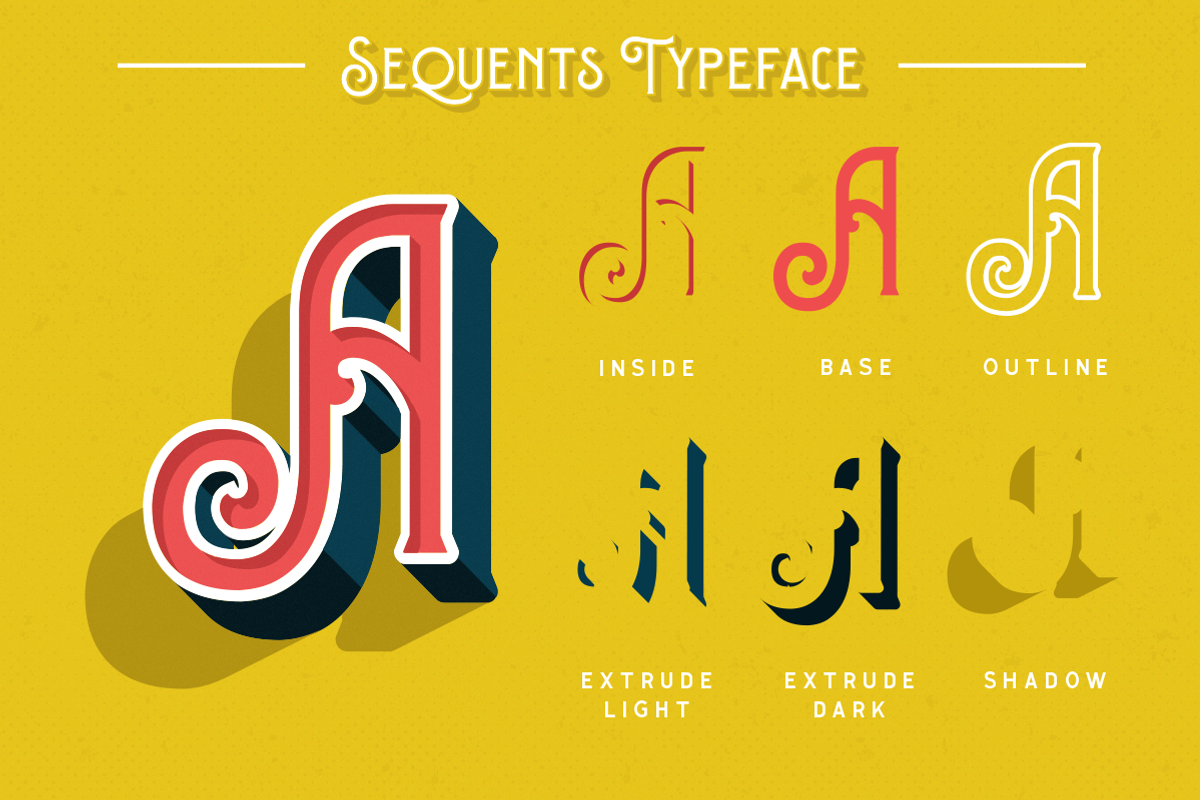 Sequents - Layered Font (+ORNAMENT) preview 2
