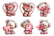 Teddy bear valentines day clipart, an Illustration by SinaCreation (Thumbnail 8 of 11)
