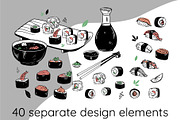 Japanese sushi graphics bundle, an Object Graphic by Doodle emporium (Thumbnail 2 of 9)
