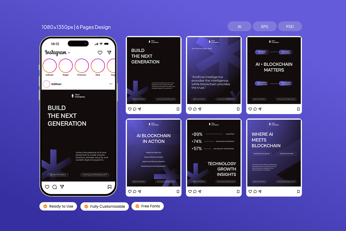 Modern Carousel - Instagram Post, a Social Media Template by Izdihaar_Studio (Photo 1 of 4)