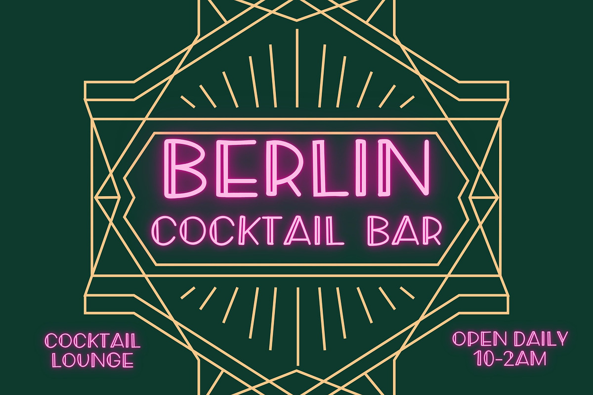 Art Deco Hand Drawn Font Berlin Sans, a Font by Honey Island Studio (Photo 7 of 11)