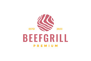 meat beef texture marble logo, a Branding & Logo Template by devastd