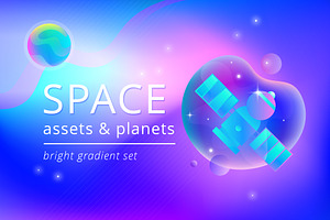 Space Assets & Planets Vector Set