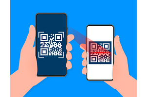 Hand Holds Phone With Scan Qr Code