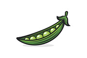 Green Peas and Pea Pods Vector Set, an Object Graphic by Gomolach (Thumbnail 5 of 7)