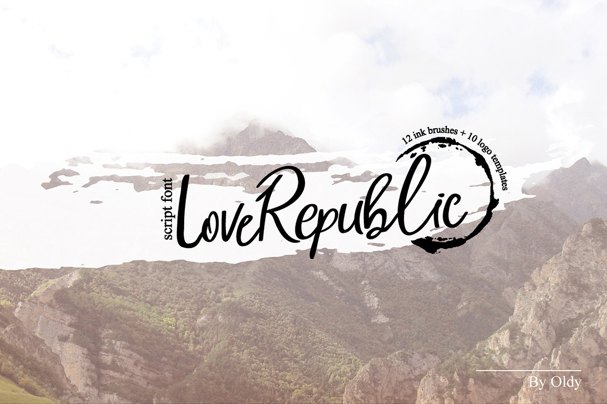LoveRepublic/font+logo templates, a Script Font by Oldy (Photo 1 of 9)