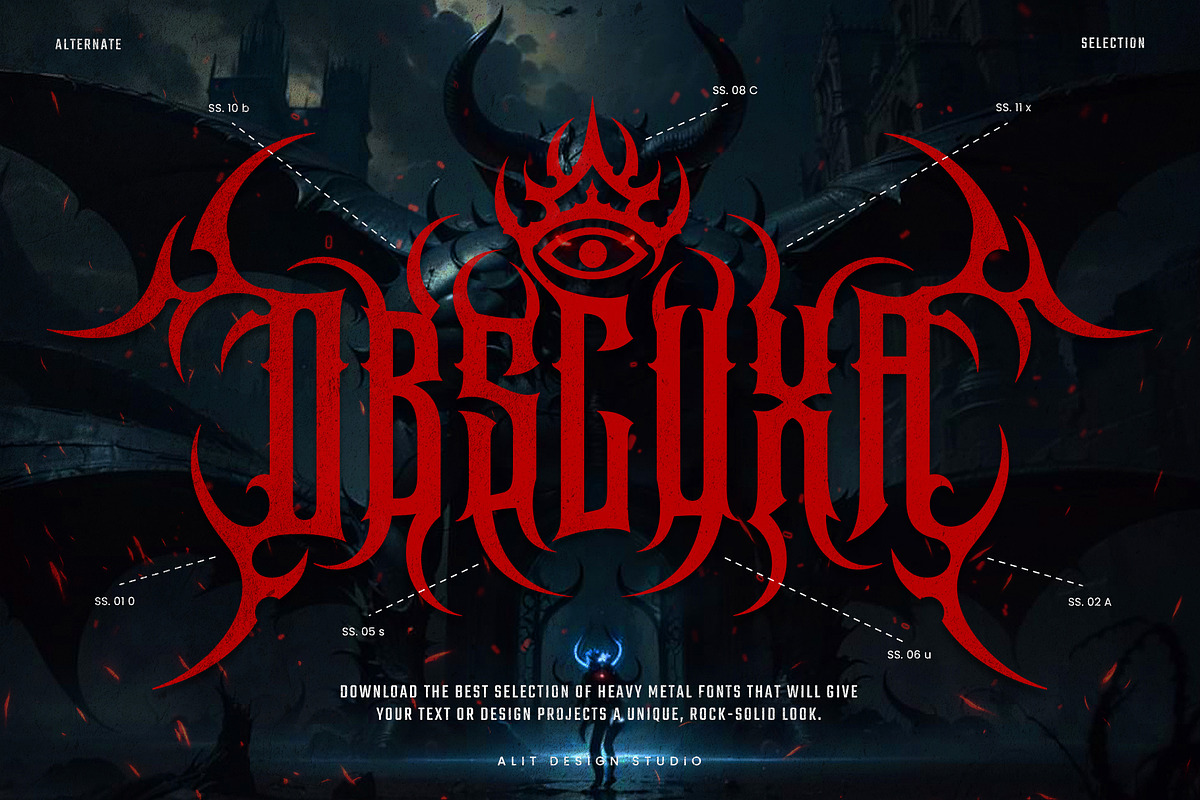 Darkson Typeface, a Blackletter Font by alit design (Photo 10 of 20)