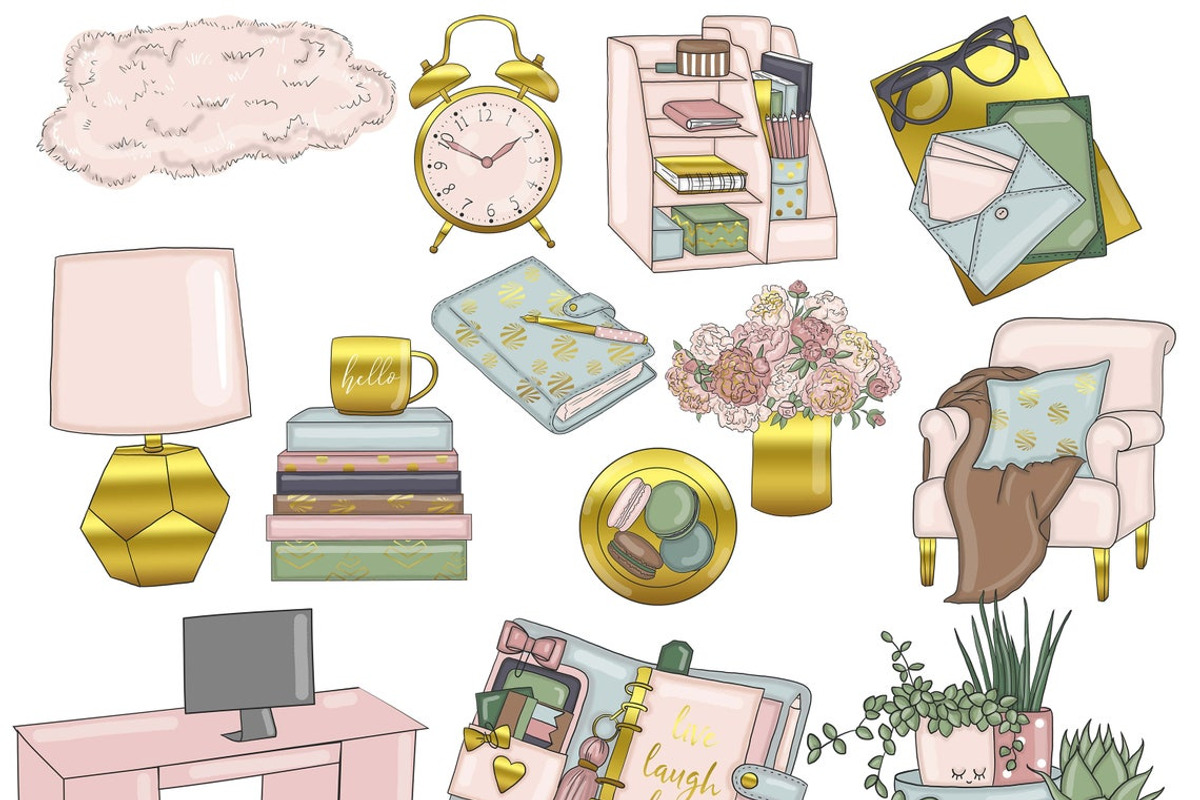 Planner Girl Clipart, a Work Illustration by GlamArtZhanna (Photo 2 of 3)