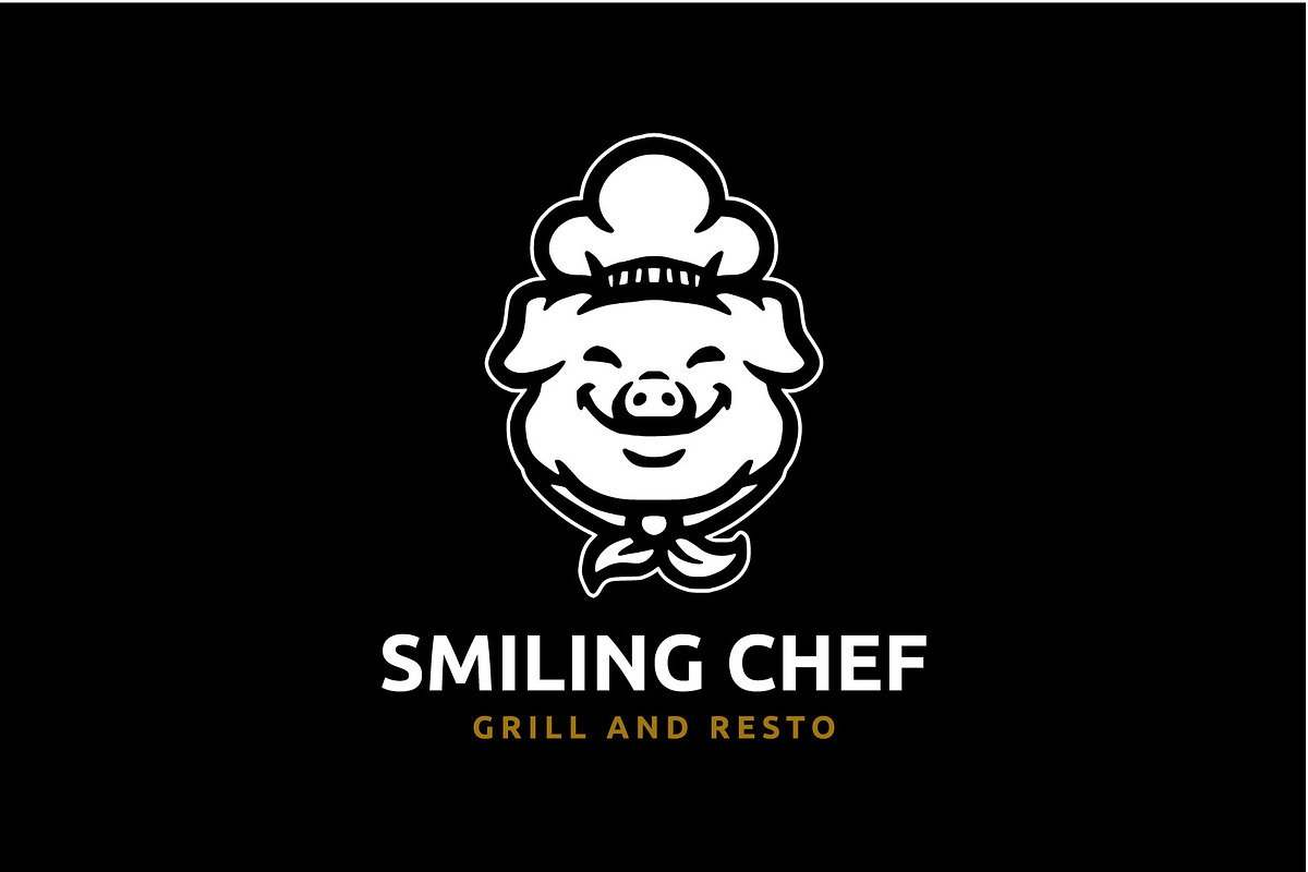 smile pig chef mascot logo, a Branding & Logo Template by Vinsvectory (Photo 3 of 3)