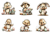 Whimsical Happy Easter Duck Clipart, an Illustration by Dream Creation (Thumbnail 4 of 7)