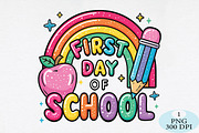 First Day Of School Png, a Seasonal Illustration by Daily.Designs (Thumbnail 1 of 5)