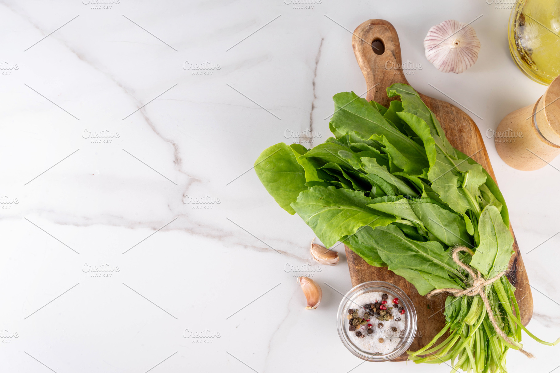 Bunch of fresh raw organic sorrel leaves, a Food & Drink Photo by Rimma