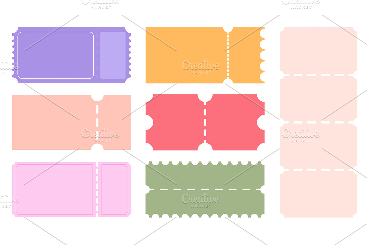Coupon templates. Colorful voucher, an Illustration by LadadikArt