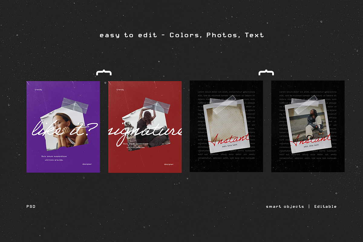 Grunge Tape Instagram Templates, a Social Media Template by Filip Studio (Photo 6 of 8)