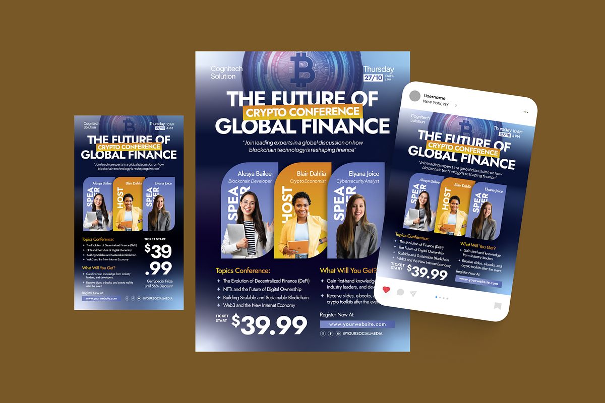 Crypto Conference Flyer, a Flyer Template by MMPixelCraft (Photo 4 of 4)