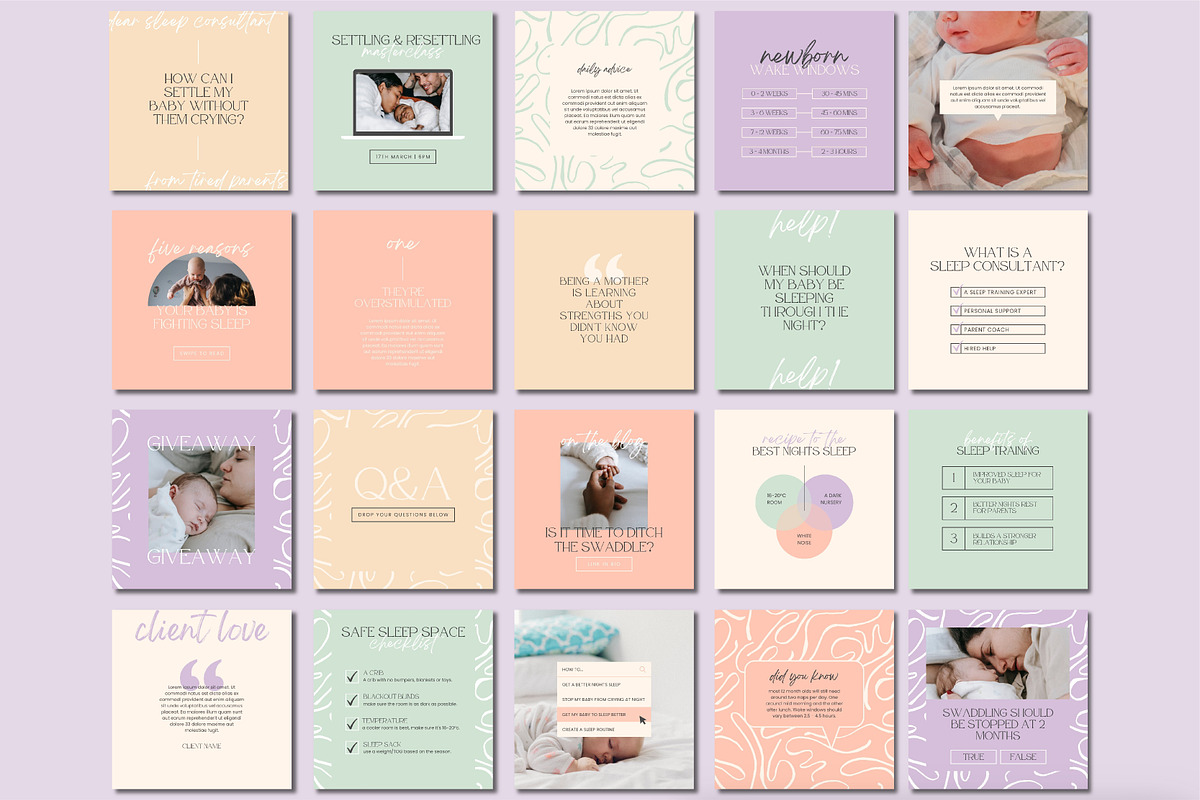 Sleep Consultant Instagram Bundle, a Social Media Template by Templatez.Co (Photo 3 of 8)