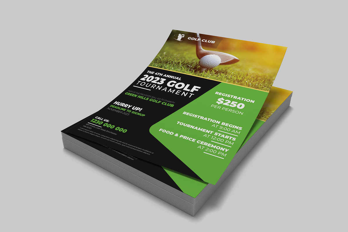 Golf Tournament Flyer Template, a Flyer Template by Designscozy (Photo 3 of 4)